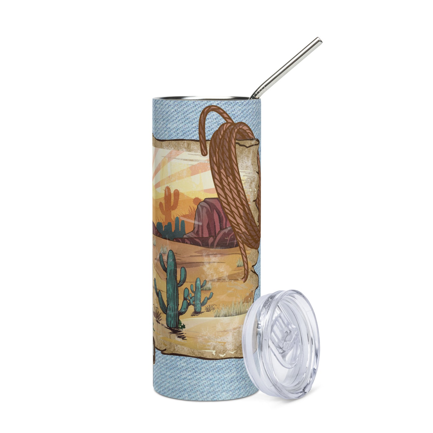 Wild Soul: Reusable Stainless Steel Water Tumbler w/Straw