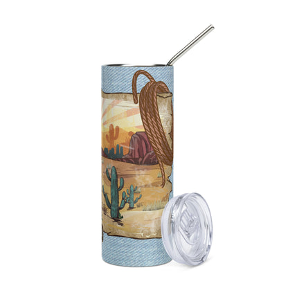 Wild Soul: Reusable Stainless Steel Water Tumbler w/Straw