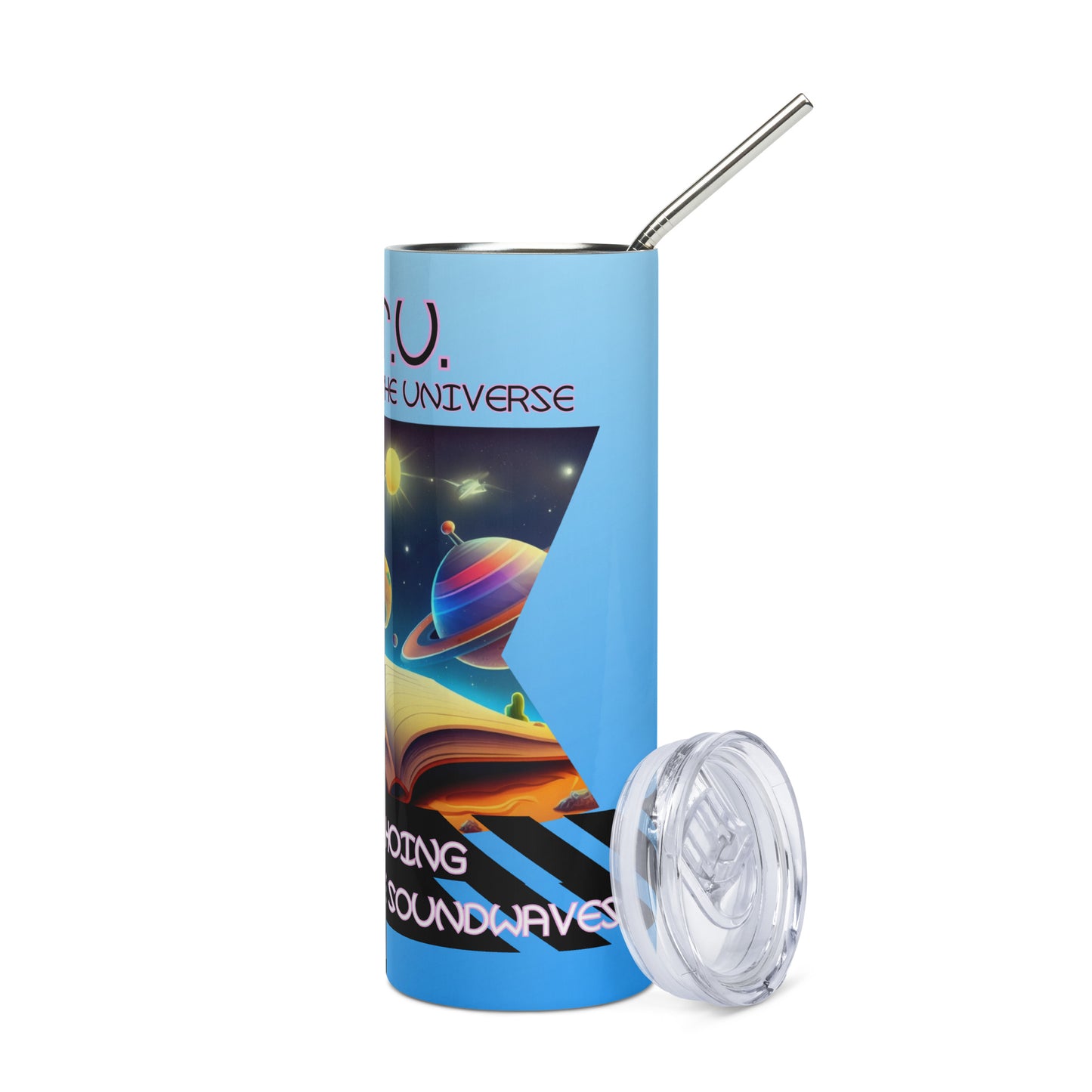 N.O.T.U. Narrators of the Universe: Reusable Stainless Steel Water Tumbler w/Straw