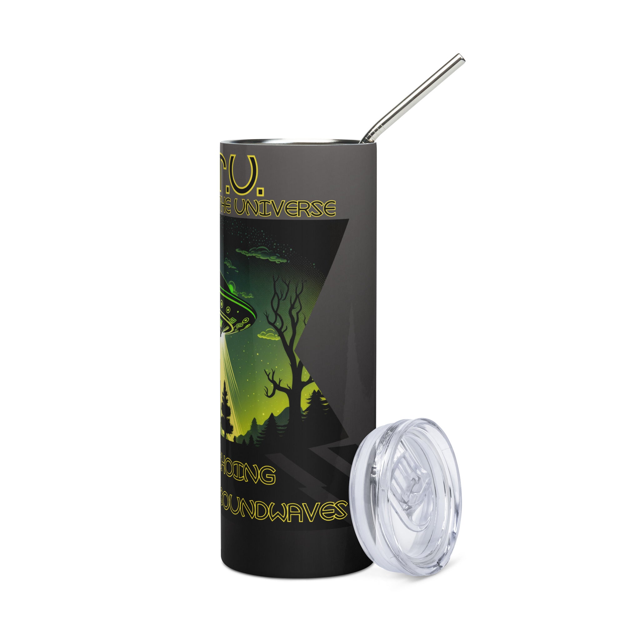 N.O.T.U. Narrators of the Universe: Reusable Stainless Steel Water Tumbler w/Straw