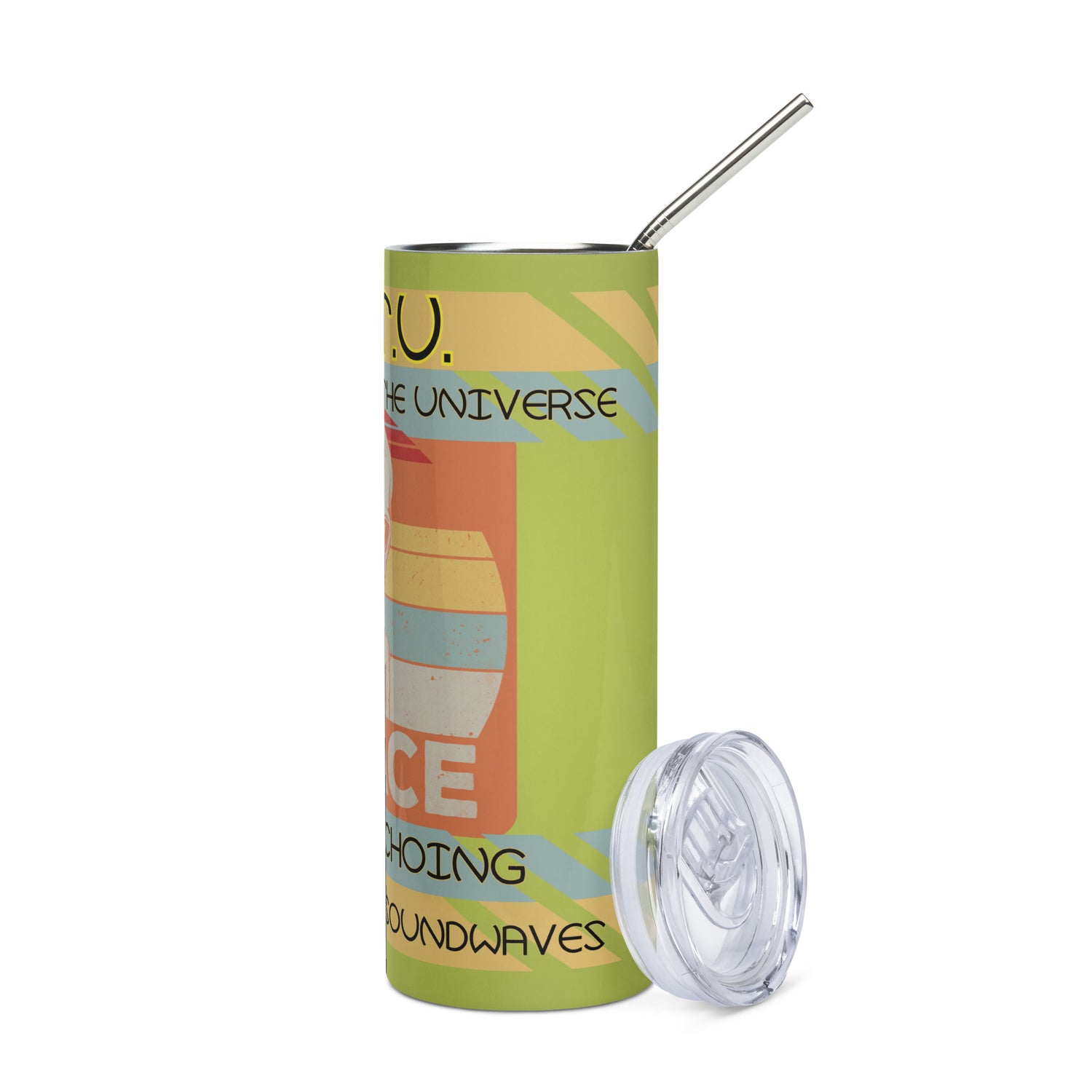 N.O.T.U. Narrators of the Universe: Reusable Stainless Steel Water Tumbler w/Straw