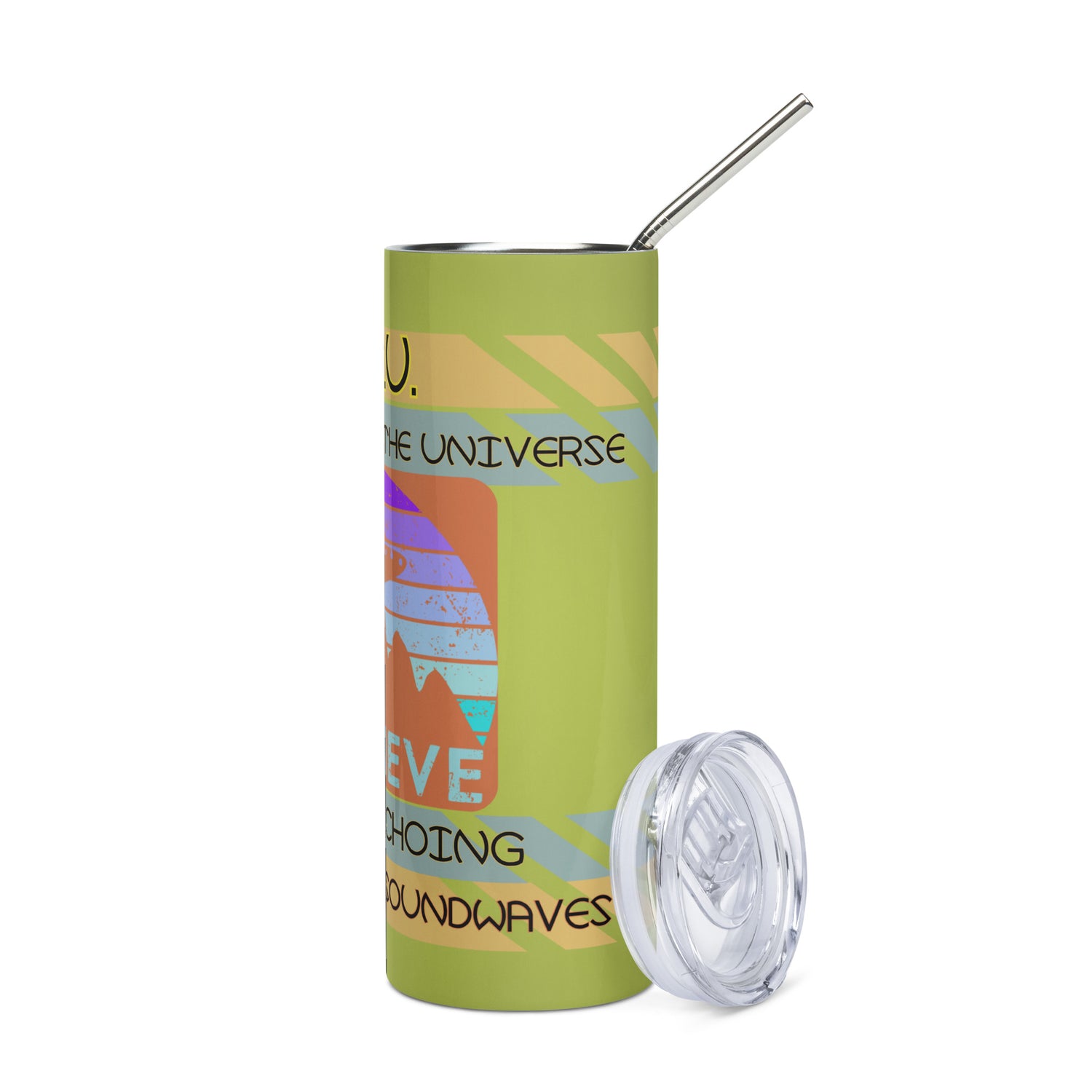 N.O.T.U. Narrators of the Universe: Reusable Stainless Steel Water Tumbler w/Straw