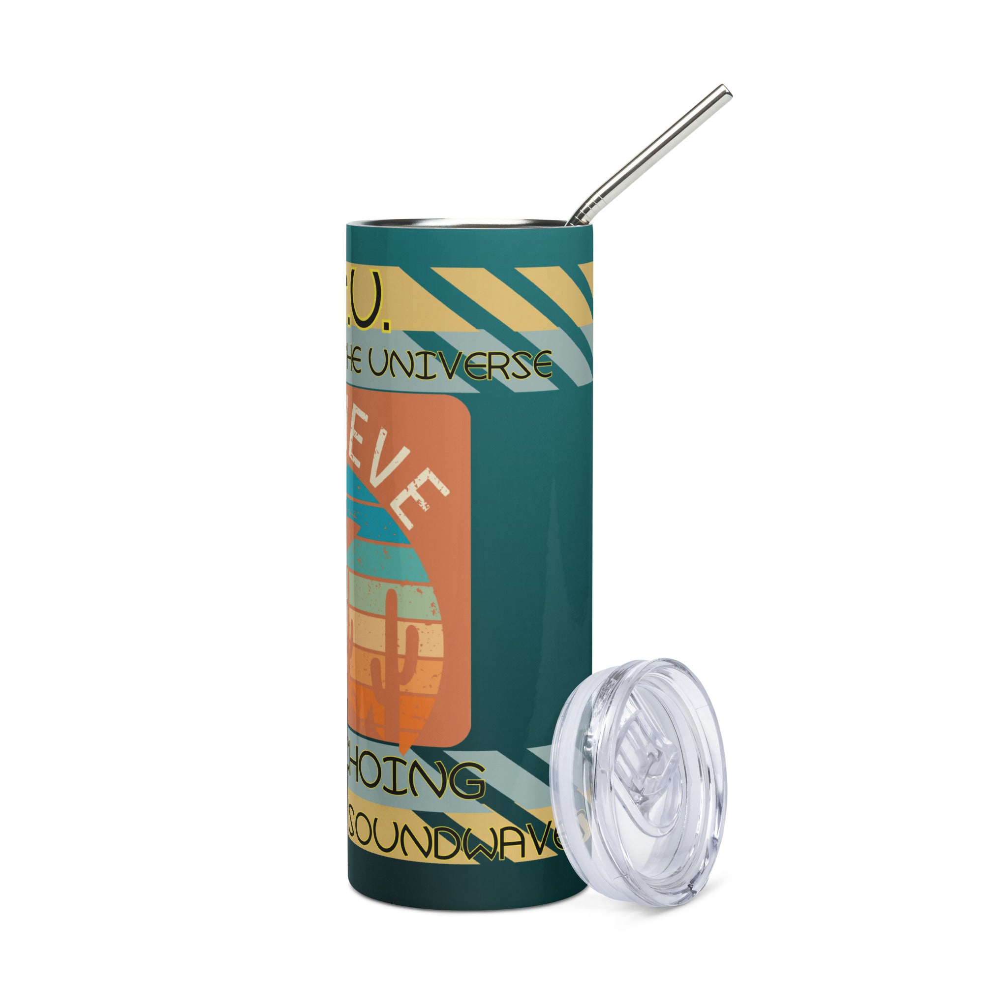 N.O.T.U. Narrators of the Universe: Reusable Stainless Steel Water Tumbler w/Straw