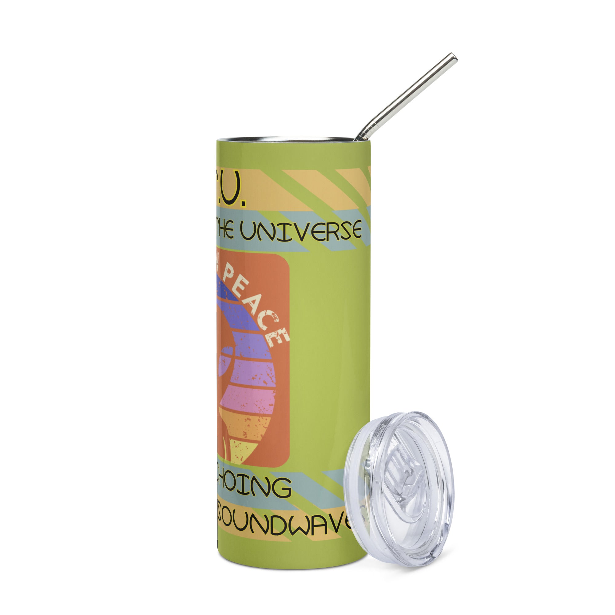 N.O.T.U. Narrators of the Universe: Reusable Stainless Steel Water Tumbler w/Straw