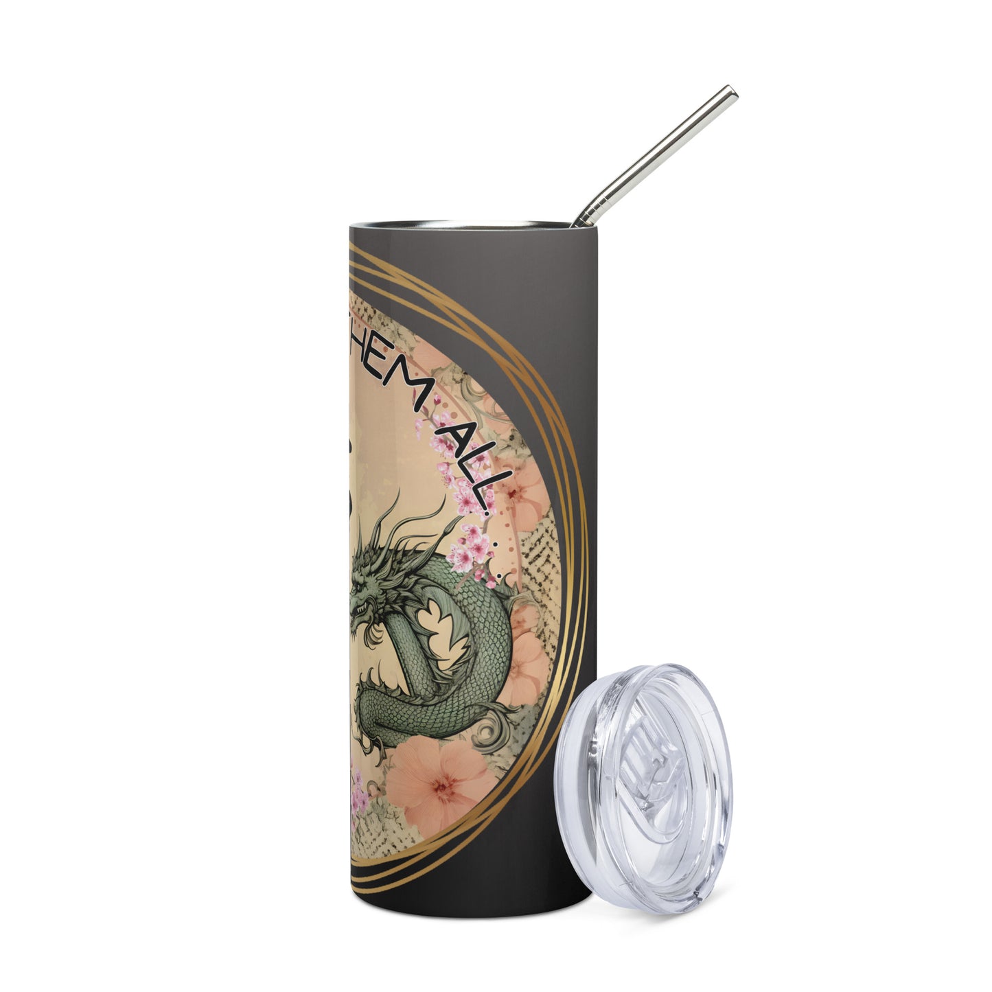 One Voice To Rule Them All: Dragon: Reusable Stainless Steel Water Tumbler w/Straw