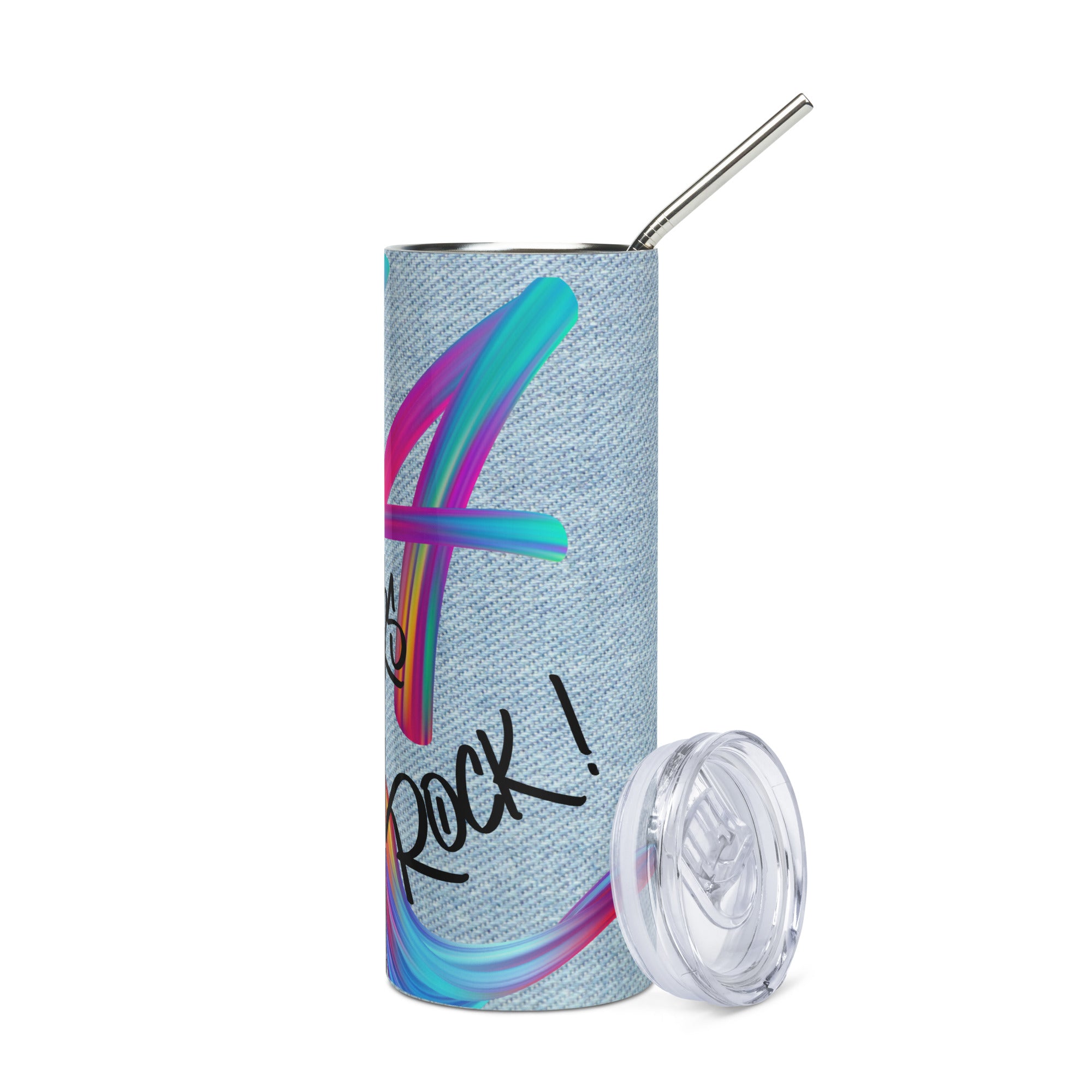 V.A. Voice Actors Rock: Reusable Stainless Steel Water Tumbler w/Straw