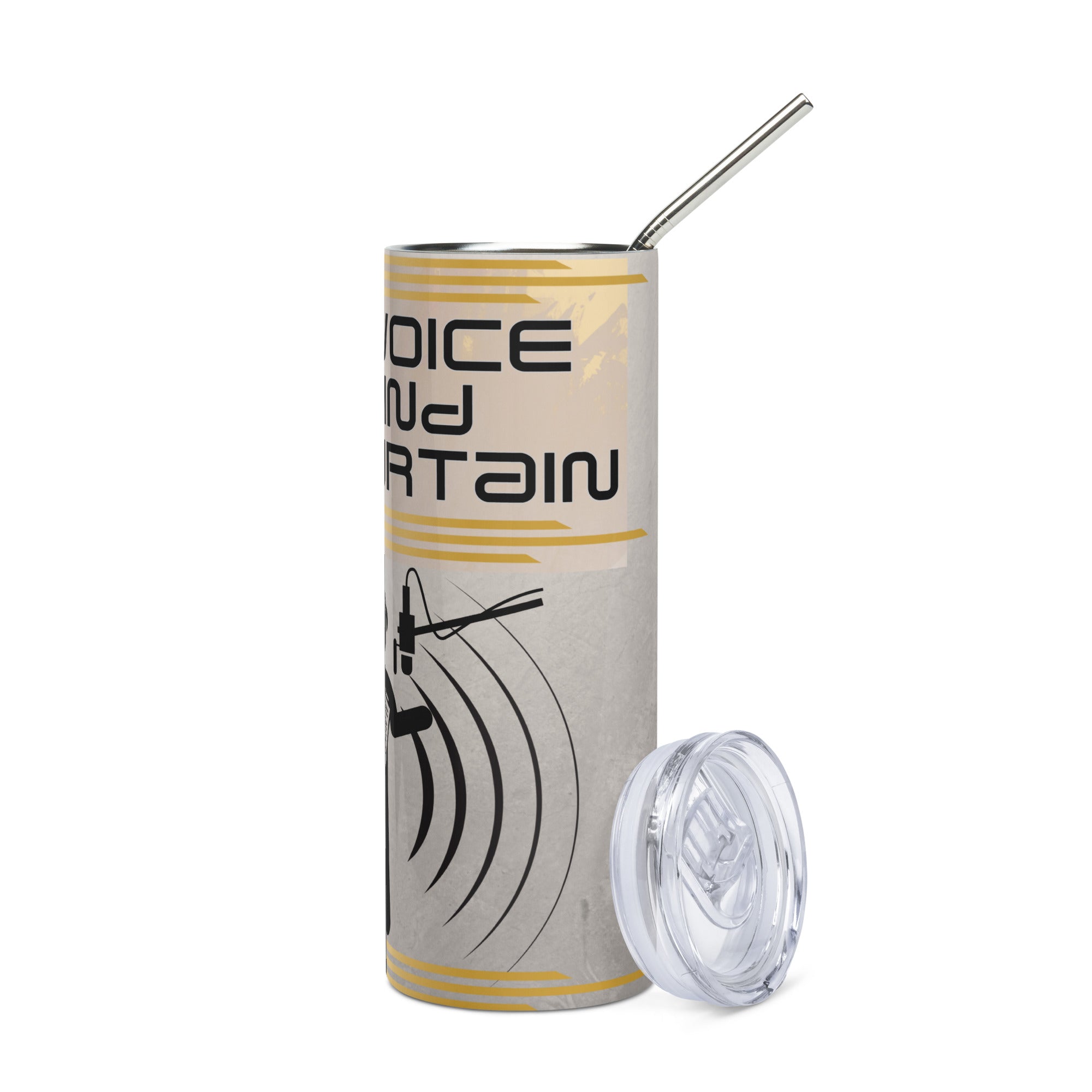 The Voice Behind the Curtain: Reusable Stainless Steel Water Tumbler w/Straw