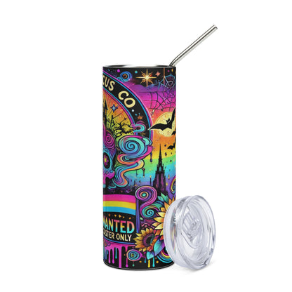Halloween Sugar Skulls: Reusable Stainless Steel Water Tumbler w/Straw