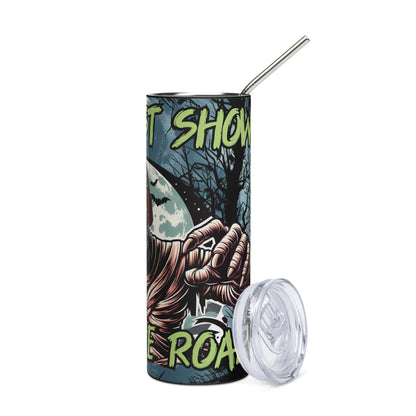 Halloween Podcast Show Hear Me Roar: Reusable Stainless Steel Water Tumbler w/Straw