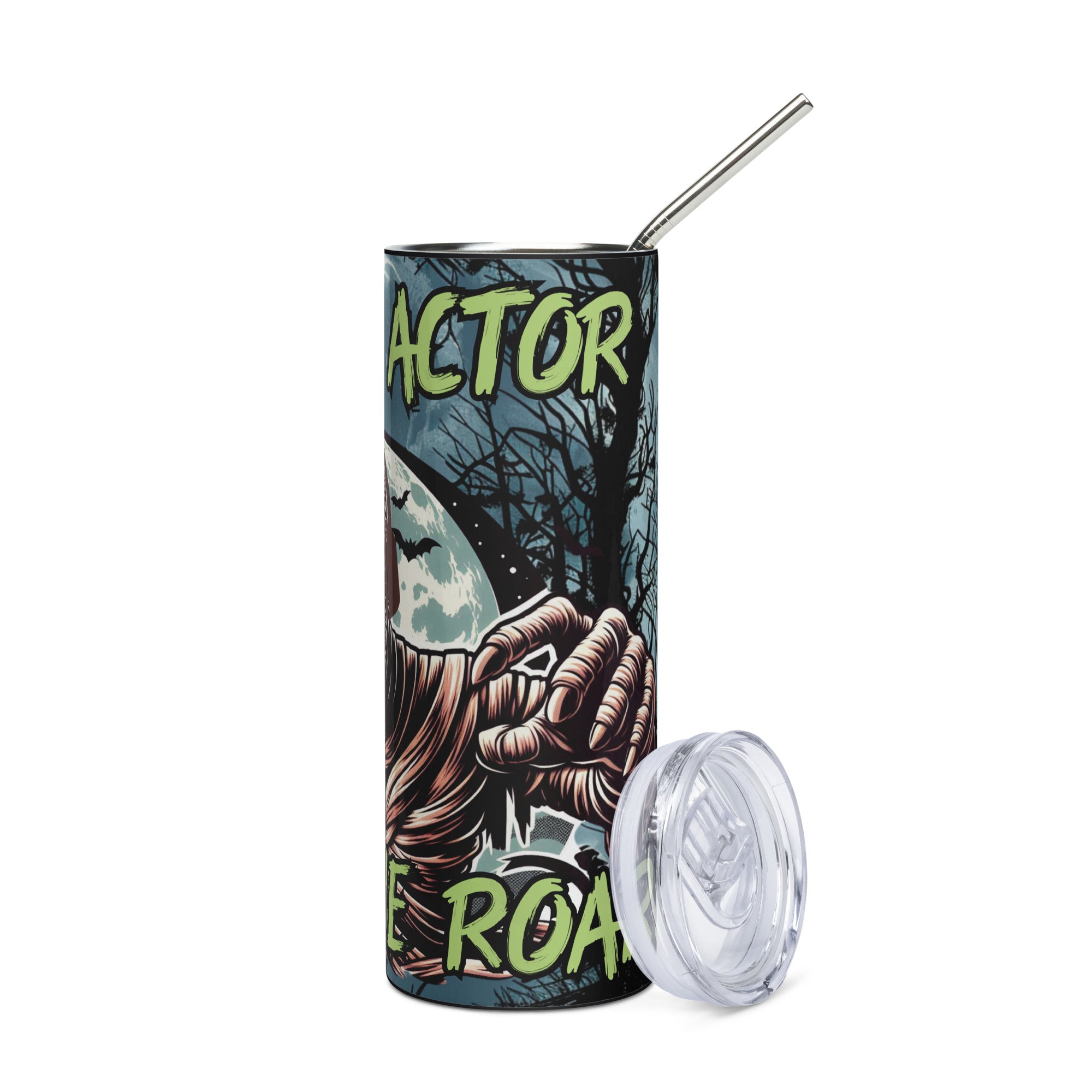 Halloween Voice Actor: Hear Me Roar: Reusable Stainless Steel Water Tumbler w/Straw