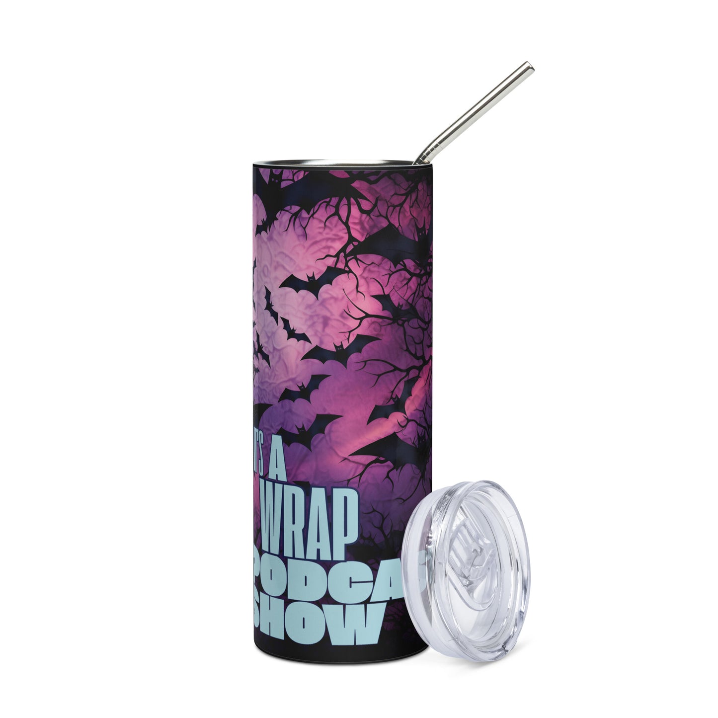 Halloween Mummy: It's A Wrap: Podcast: Reusable Stainless Steel Water Tumbler w/Straw