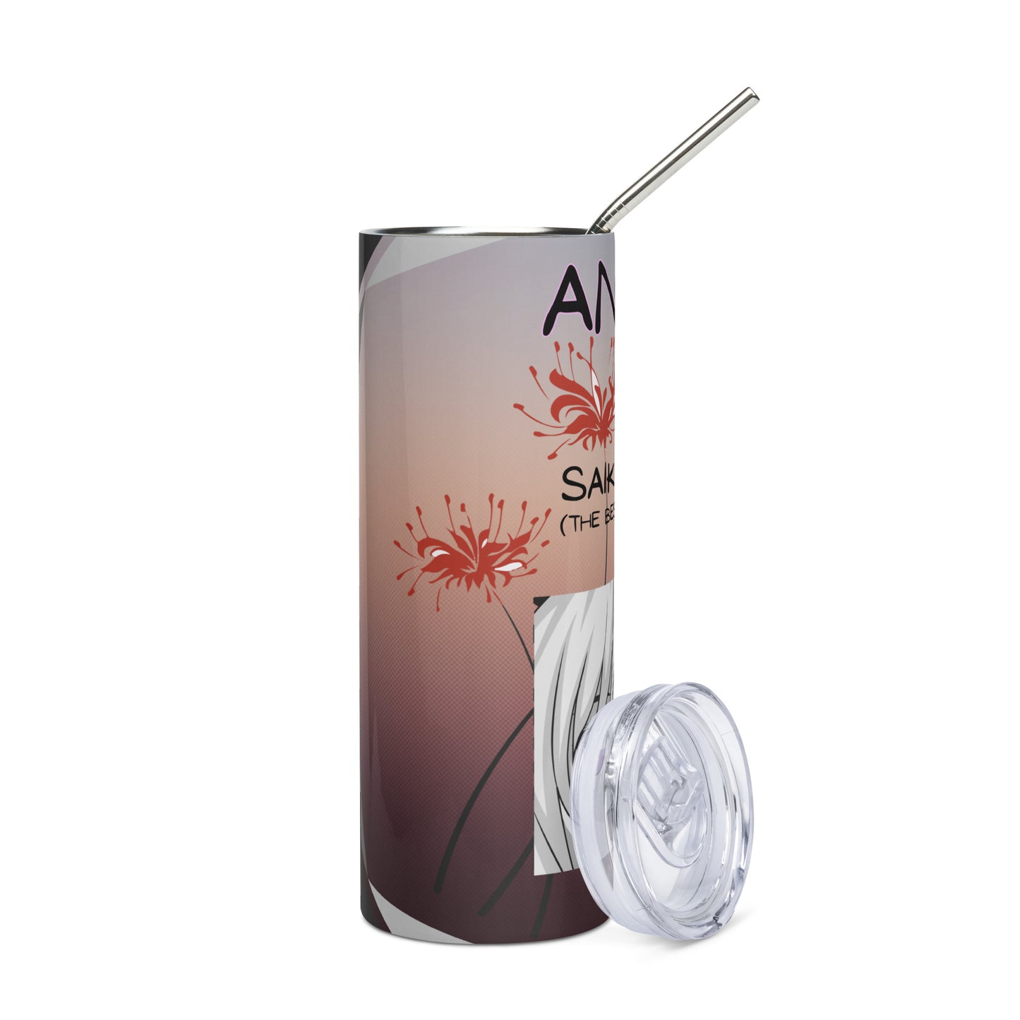 Anime Voice Over Quote: Reusable Stainless Steel Water Tumbler w/Straw