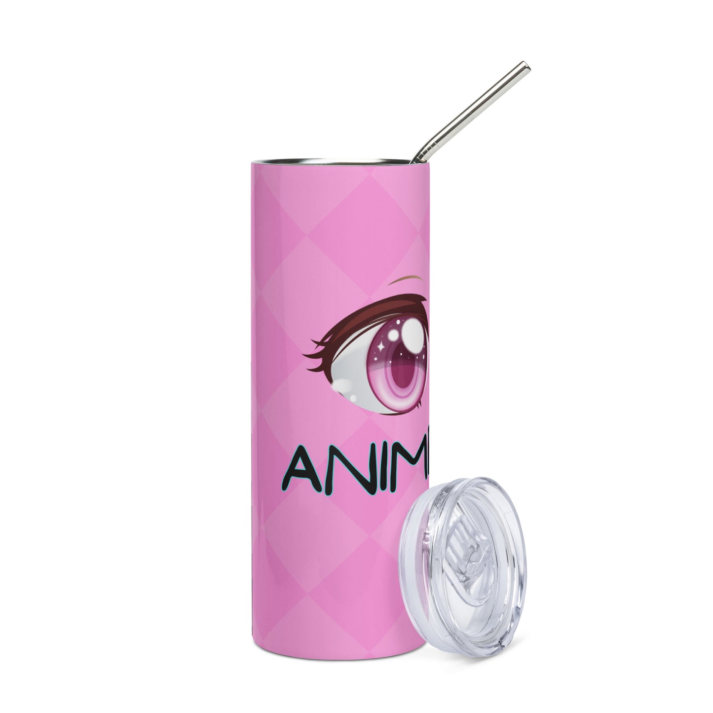 Anime Voice Over Girl: Eyes: Reusable Stainless Steel Water Tumbler w/Straw