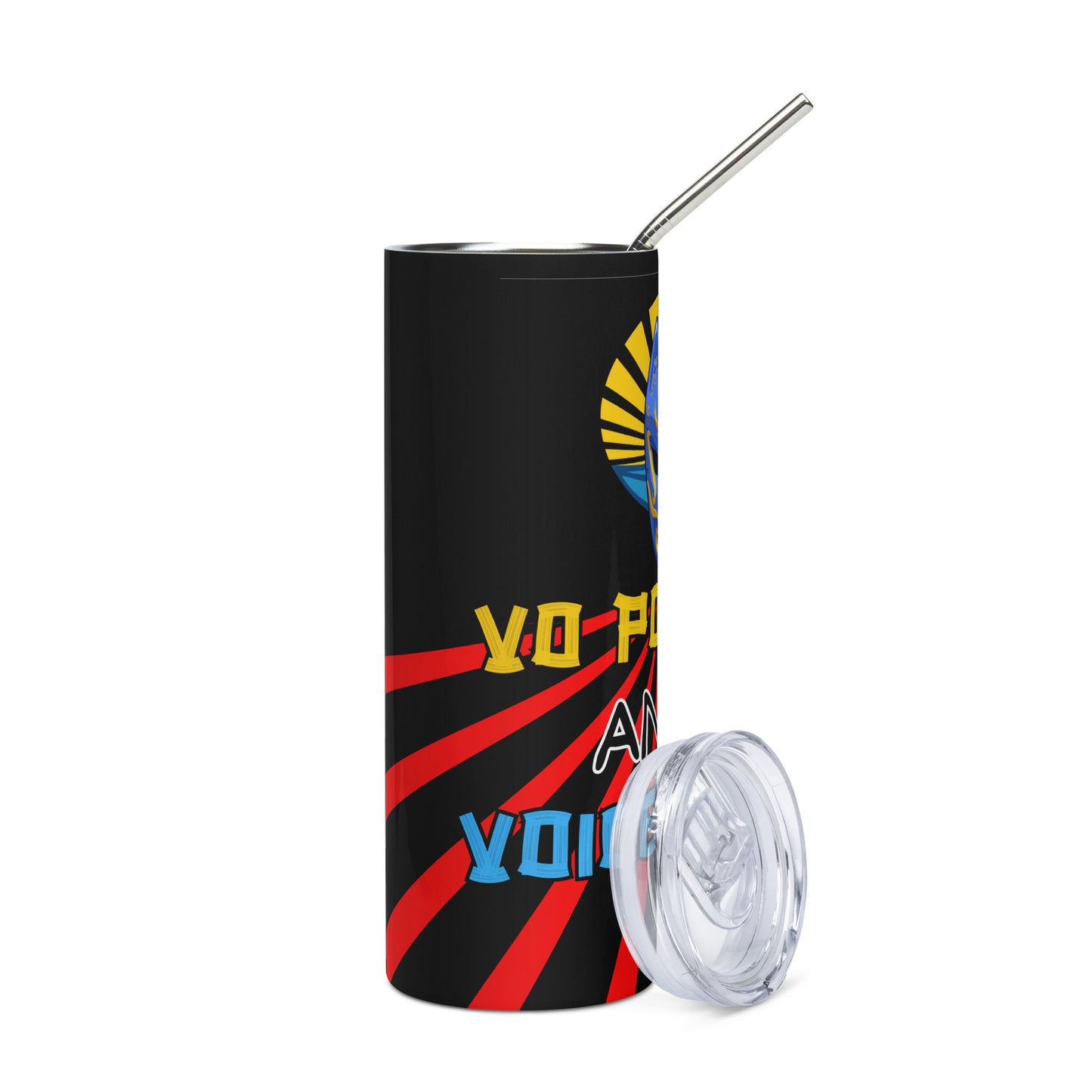 Anime Voice Over: Mask: Reusable Stainless Steel Water Tumbler w/Straw