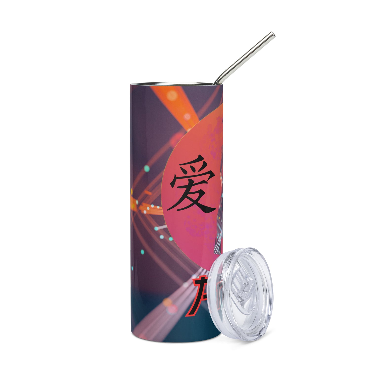 Anime Voice Over: Style: Reusable Stainless Steel Water Tumbler w/Straw