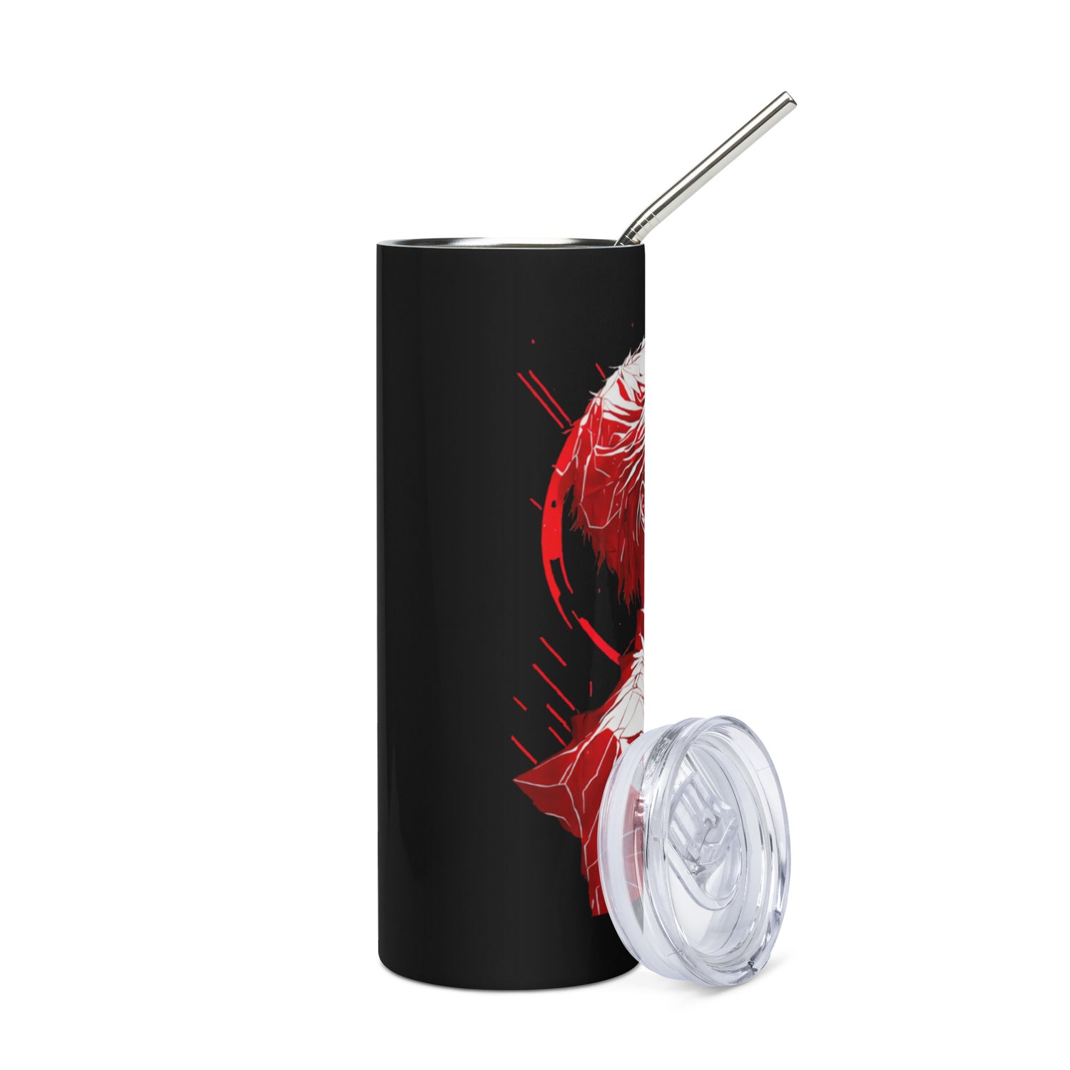 Anime Voice Over Red Moon: Reusable Stainless Steel Water Tumbler w/Straw