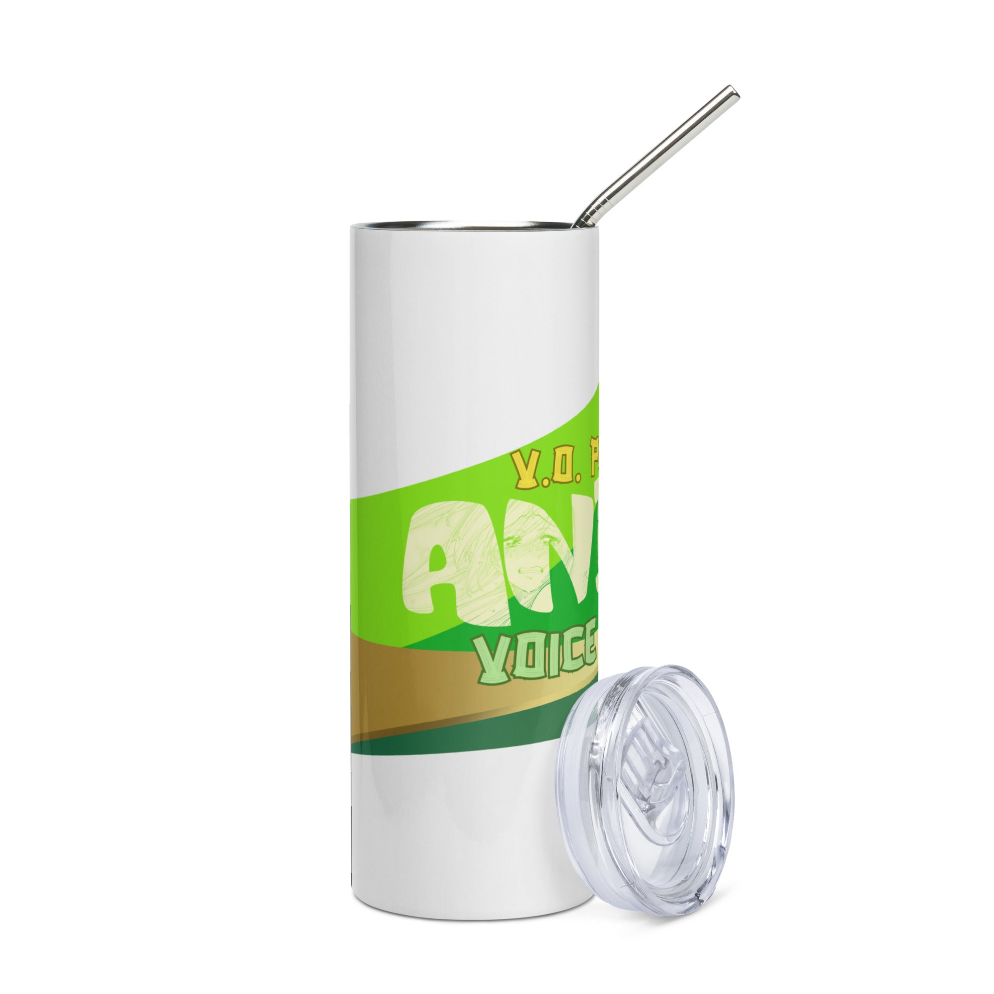 Anime Voice Over: Reusable Stainless Steel Water Tumbler w/Straw