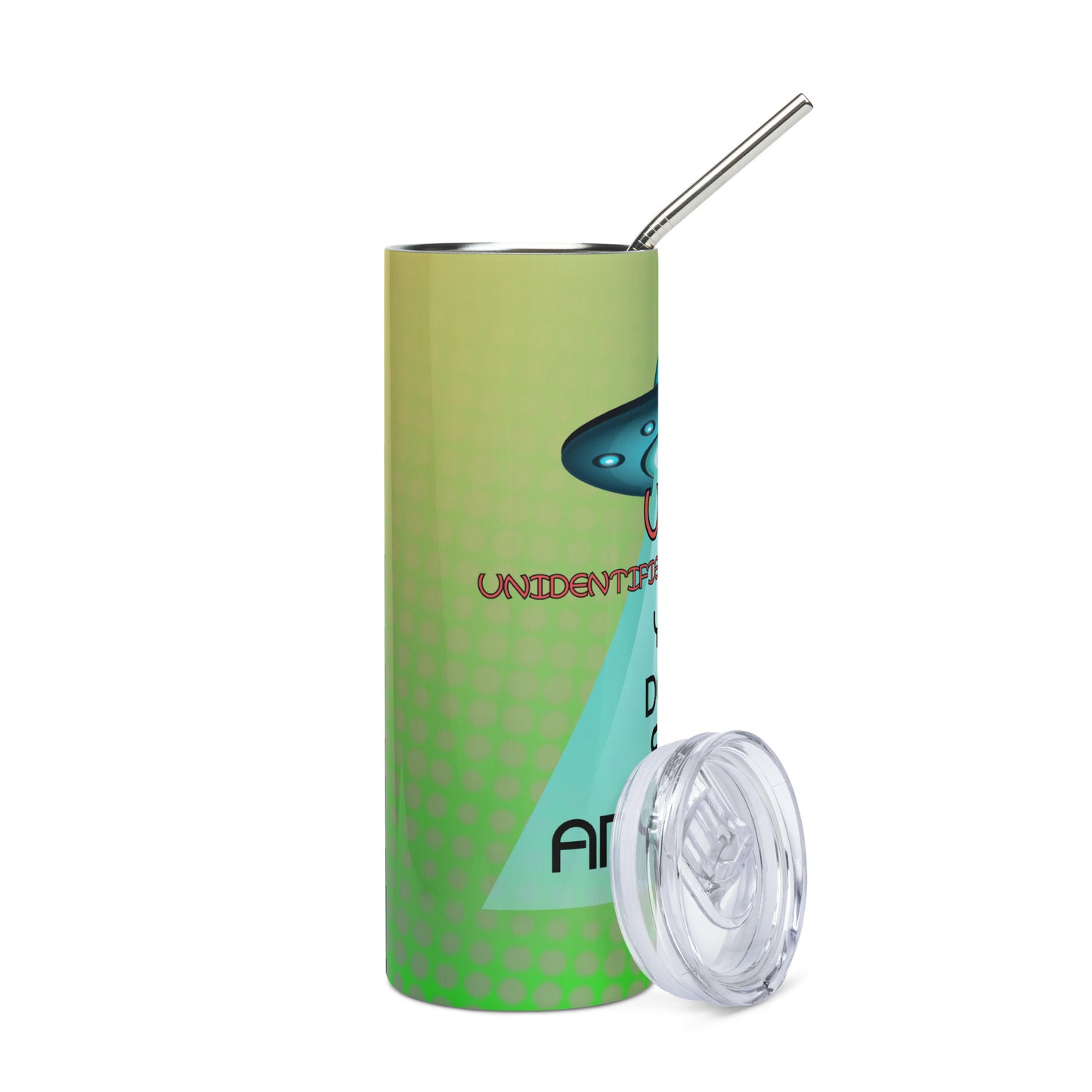 U.B.O. Unidentified Booth Overlord: Reusable Stainless Steel Water Tumbler w/Straw