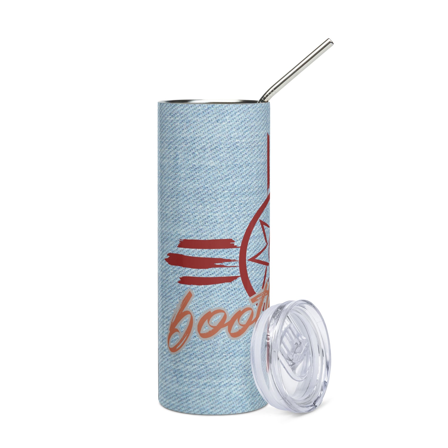 Southwestern Boot Wear: Reusable Stainless Steel Water Tumbler w/Straw