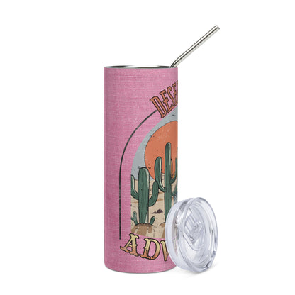 Desert Vibes: Reusable Stainless Steel Water Tumbler w/Straw