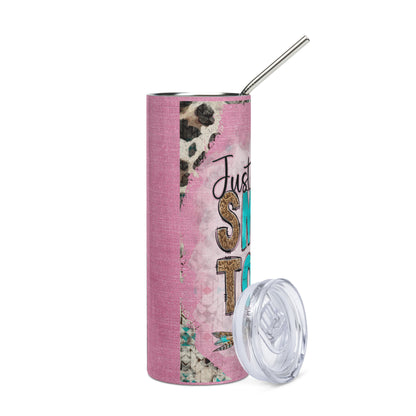 Just A Small Town Girl: Reusable Stainless Steel Water Tumbler w/Straw