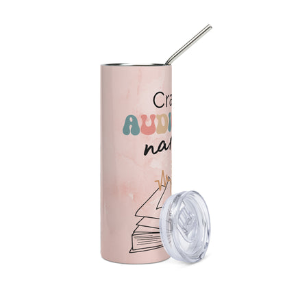 Crazy Narrator: Reusable Stainless Steel Water Tumbler w/Straw