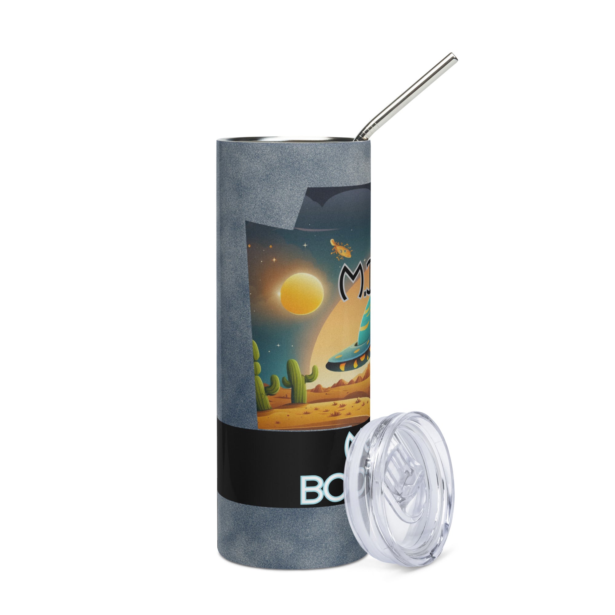 M.I.B.W. Men In Booth Wear: Reusable Stainless Steel Water Tumbler w/Straw