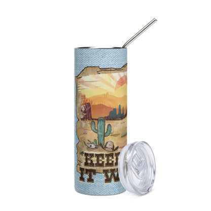 Wild Soul: Reusable Stainless Steel Water Tumbler w/Straw