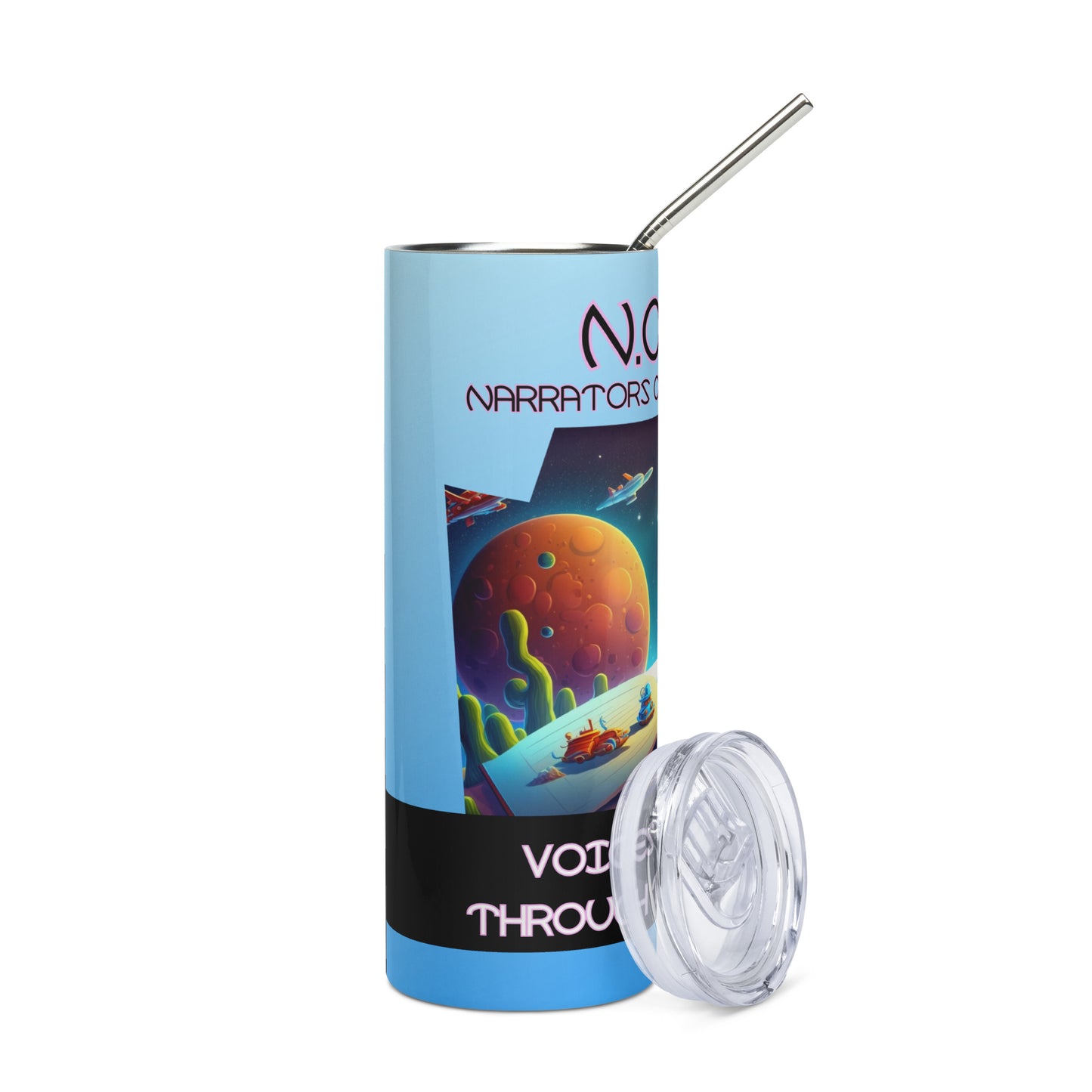 N.O.T.U. Narrators of the Universe: Reusable Stainless Steel Water Tumbler w/Straw