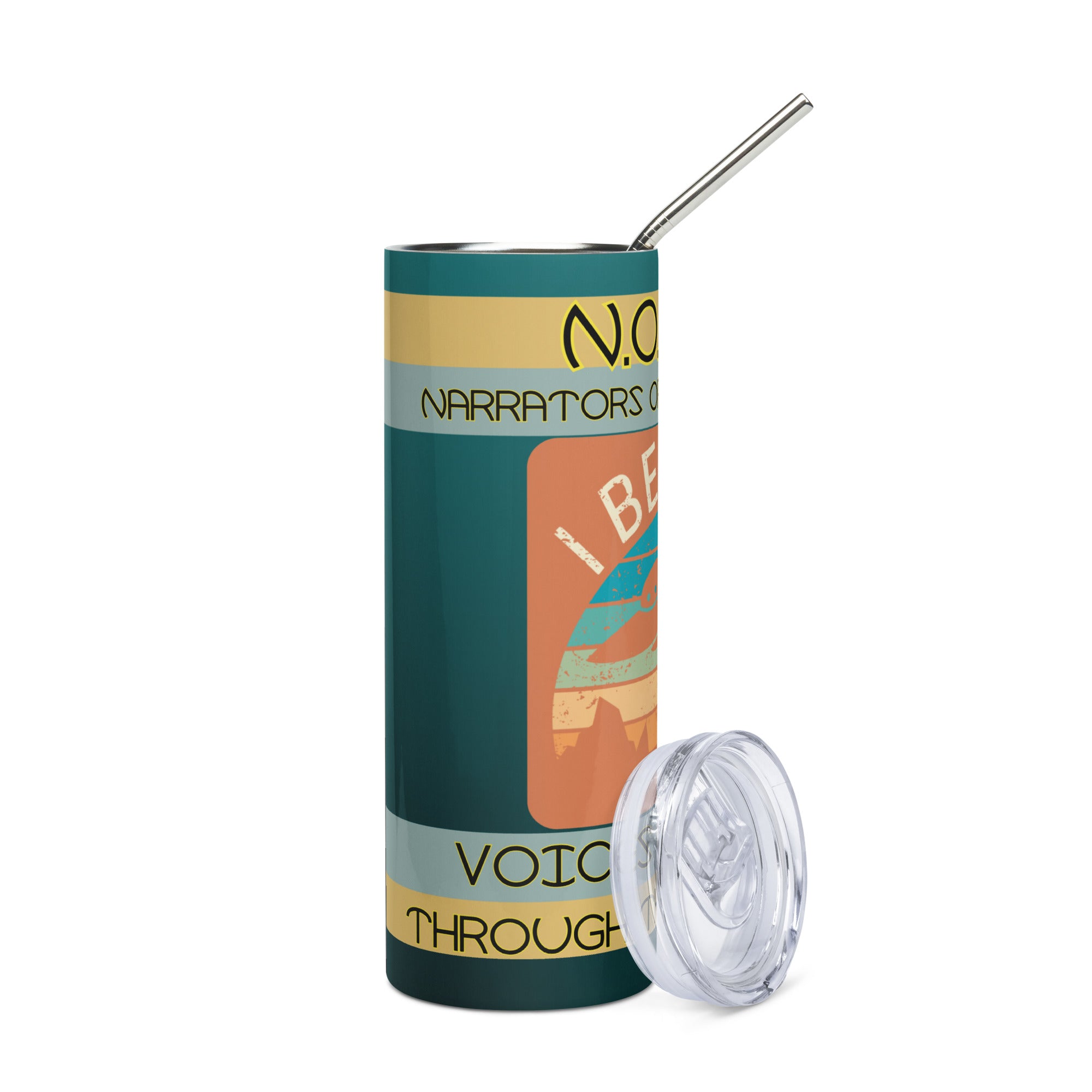 N.O.T.U. Narrators of the Universe: Reusable Stainless Steel Water Tumbler w/Straw