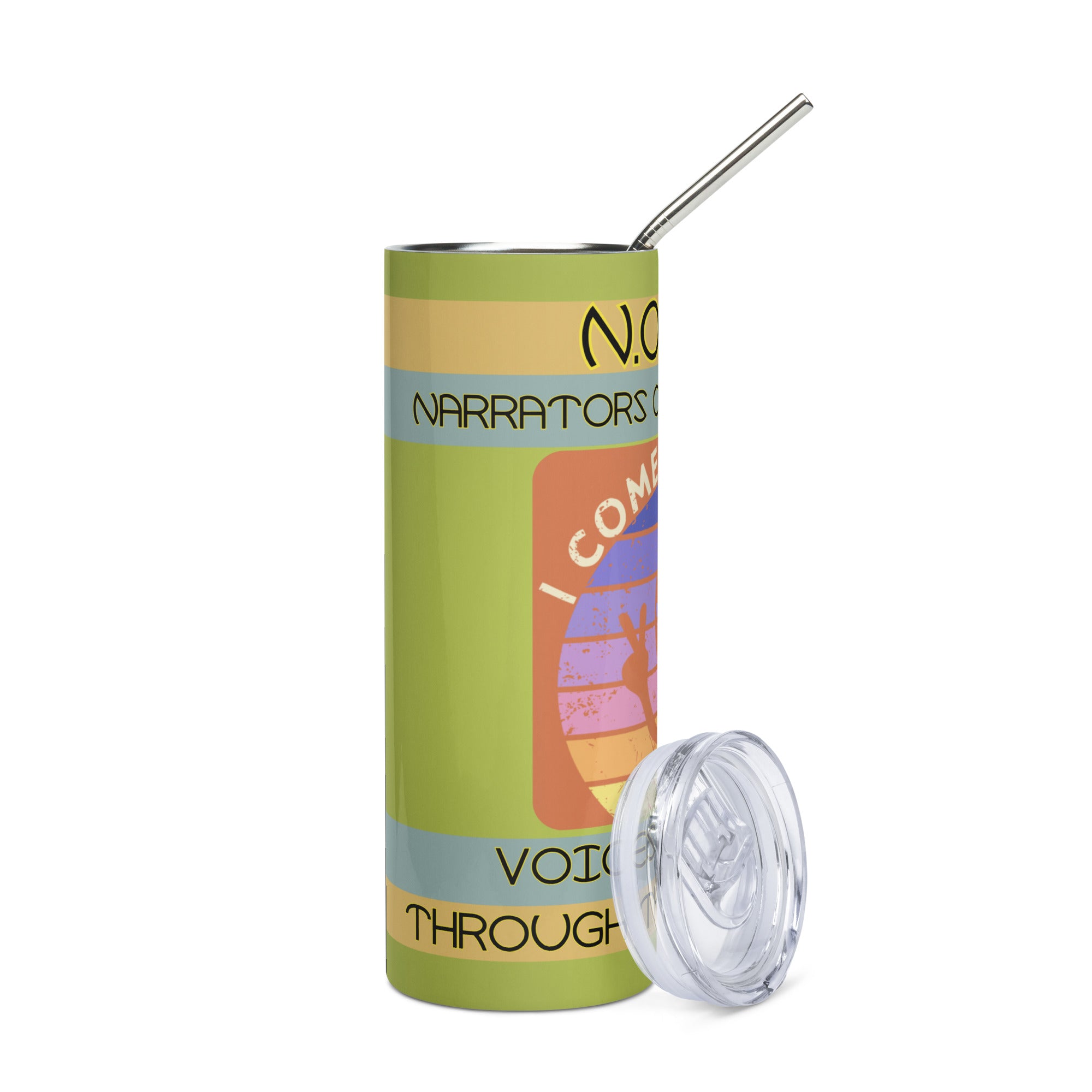 N.O.T.U. Narrators of the Universe: Reusable Stainless Steel Water Tumbler w/Straw