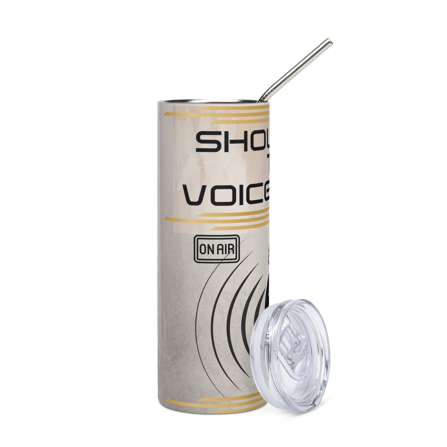 Shout Out To Voice Over: Reusable Stainless Steel Water Tumbler w/Straw