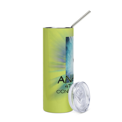 Yoga: 4th Heart Chakra: Reusable Stainless Steel Water Tumbler w/Straw