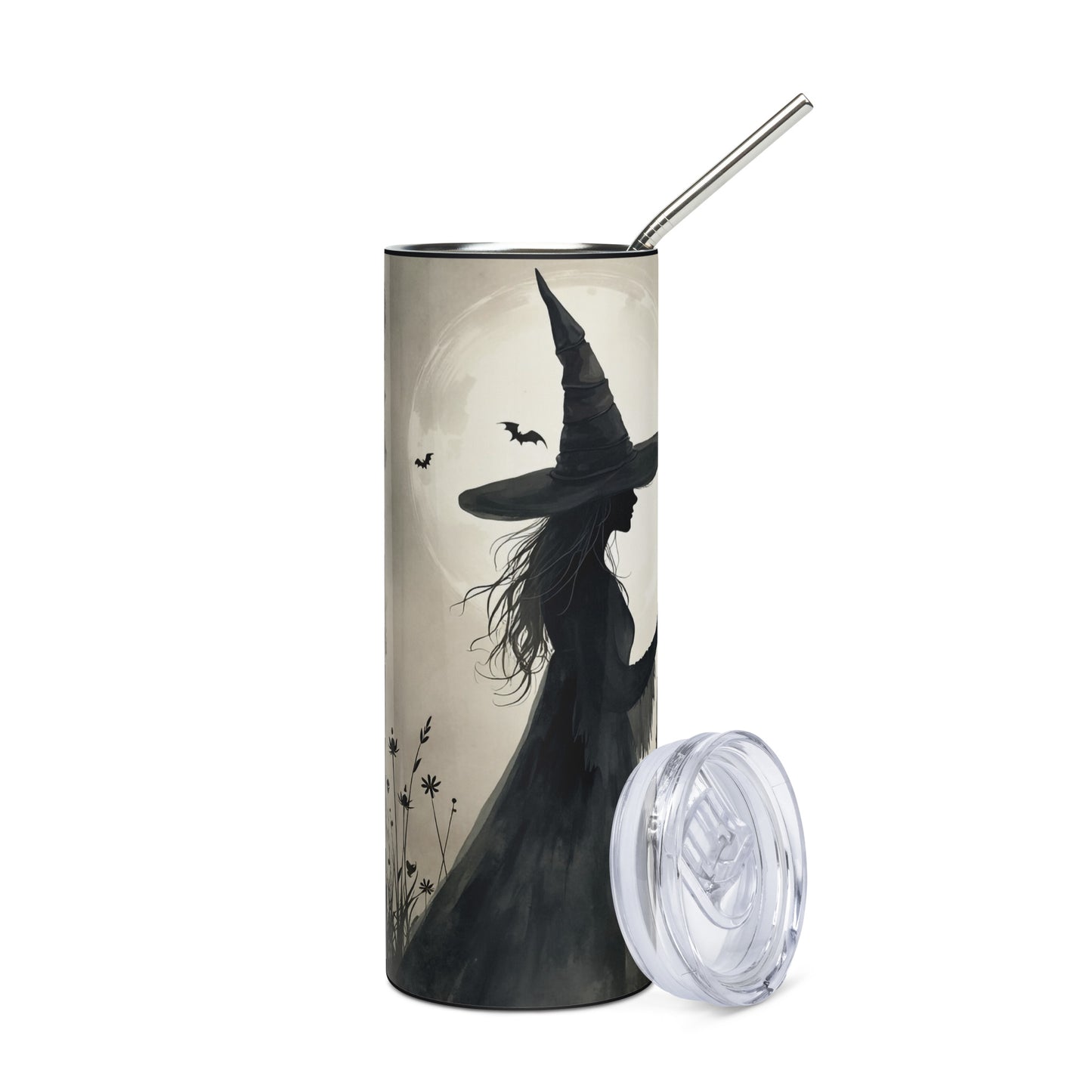 Halloween Witches Don't Hex My Vibe: Reusable Stainless Steel Water Tumbler w/Straw