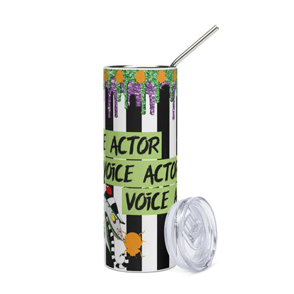 Halloween Bettlejuice Voice Actor: Reusable Stainless Steel Water Tumbler w/Straw