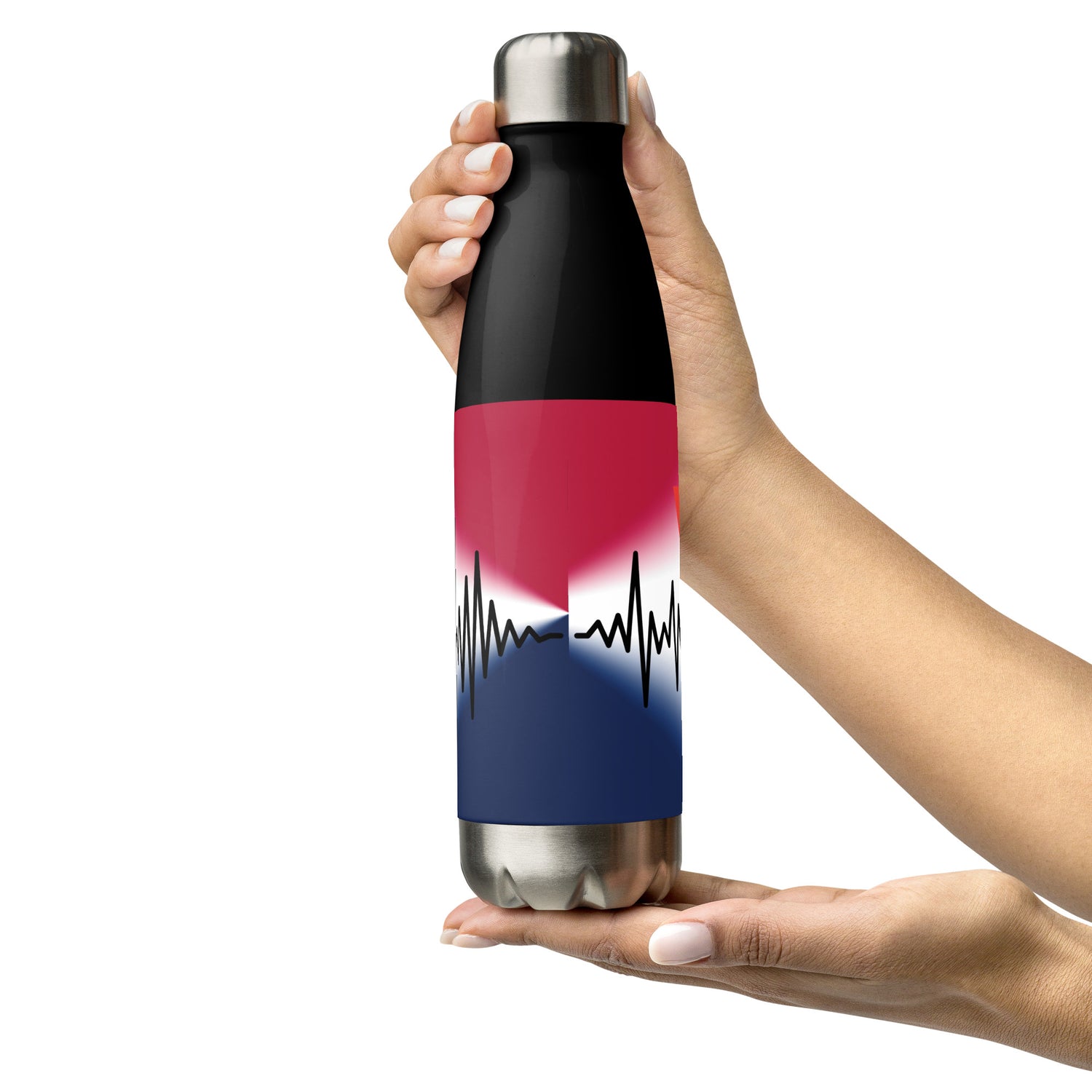 Red White Blue: VO: Reusable Stainless Steel Water Bottle