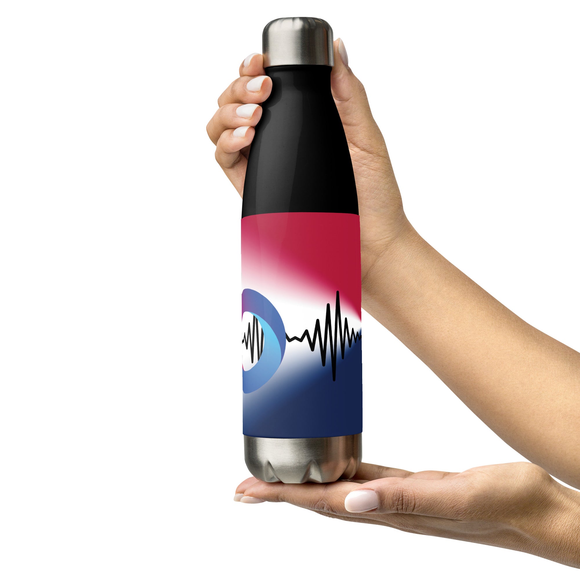 Red White Blue: VO: Reusable Stainless Steel Water Bottle