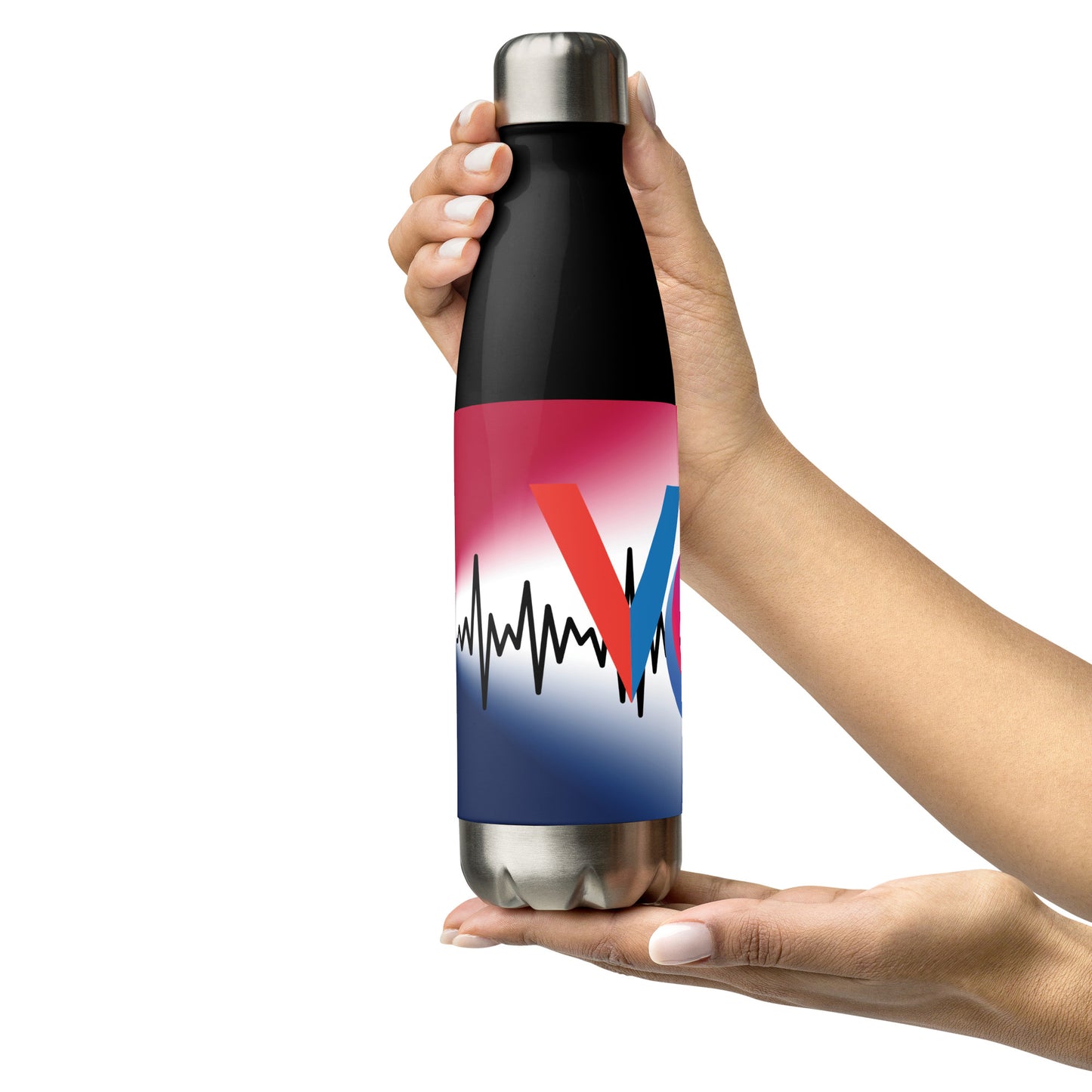 Red White Blue: VO: Reusable Stainless Steel Water Bottle