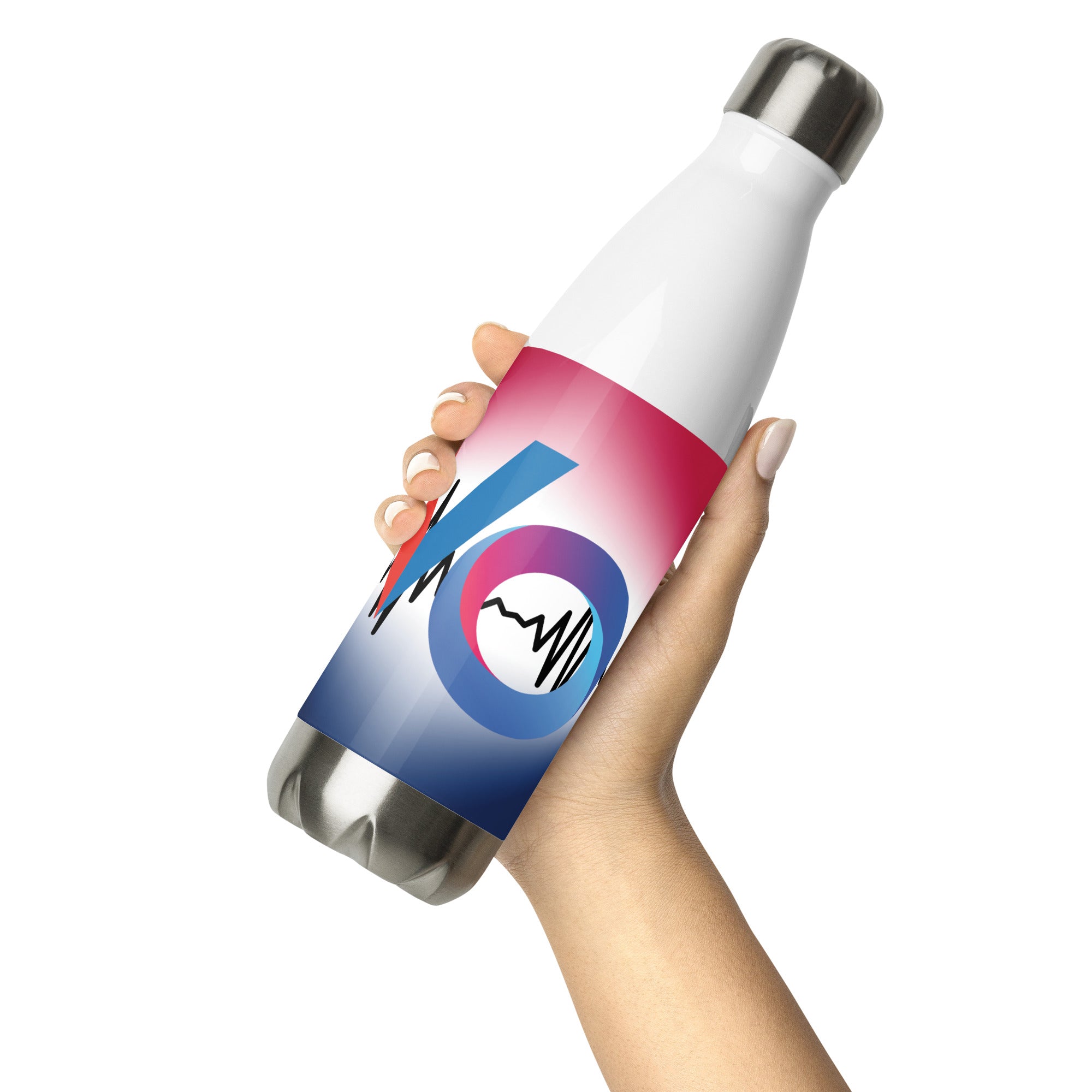 Red White Blue: VO: Reusable Stainless Steel Water Bottle