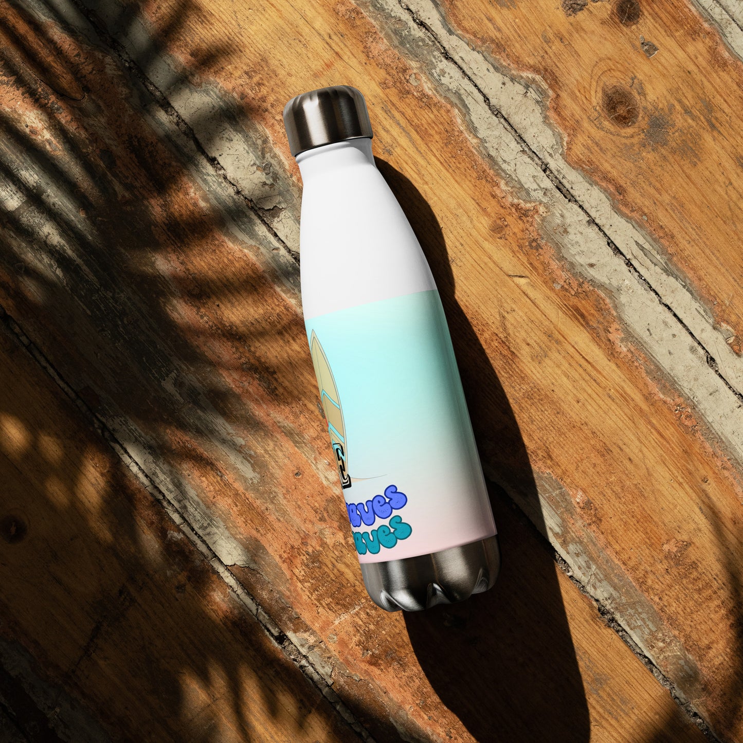 Surfin' The Soundwaves Voice Over: Reusable Stainless Steel Water Bottle