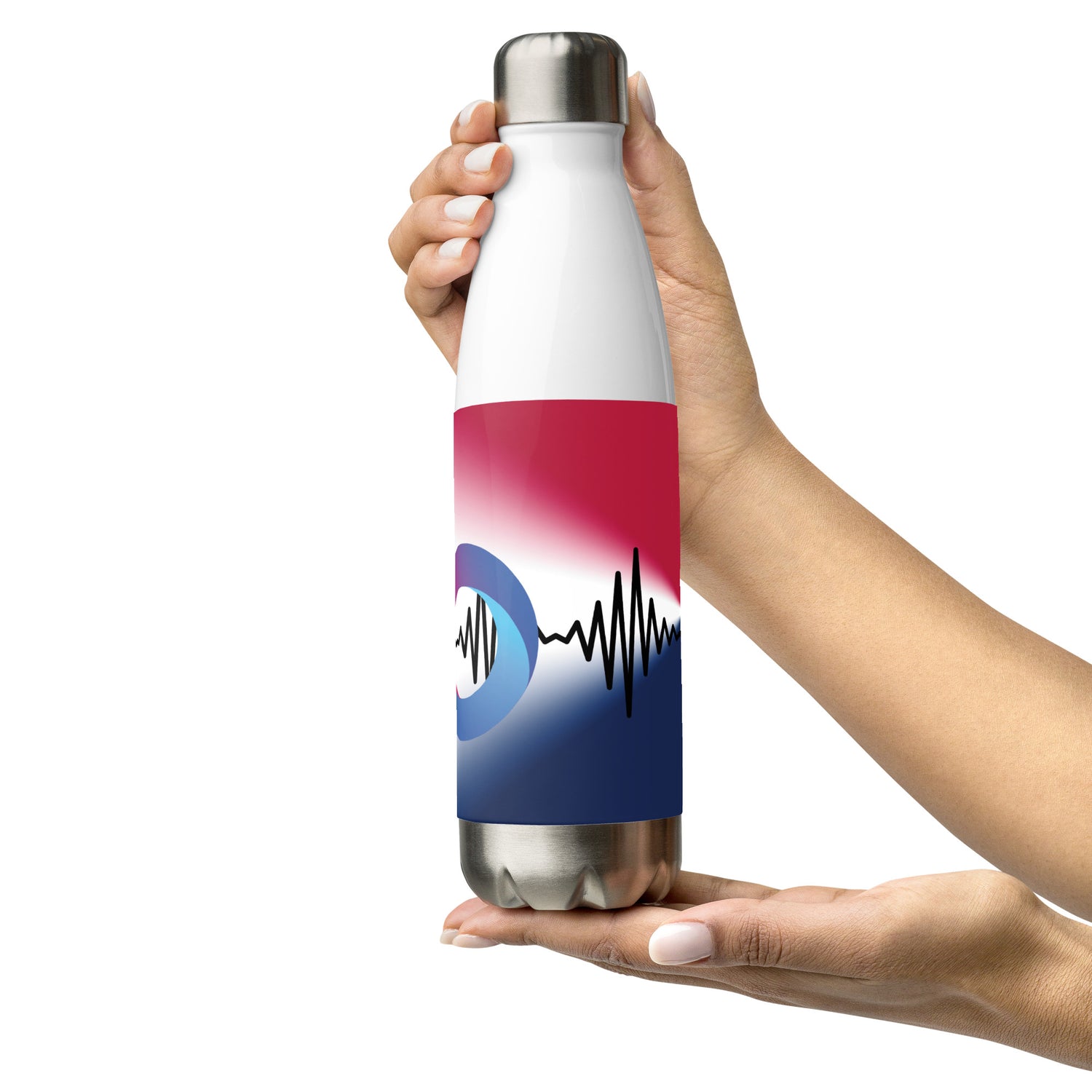 Red White Blue: VO: Reusable Stainless Steel Water Bottle