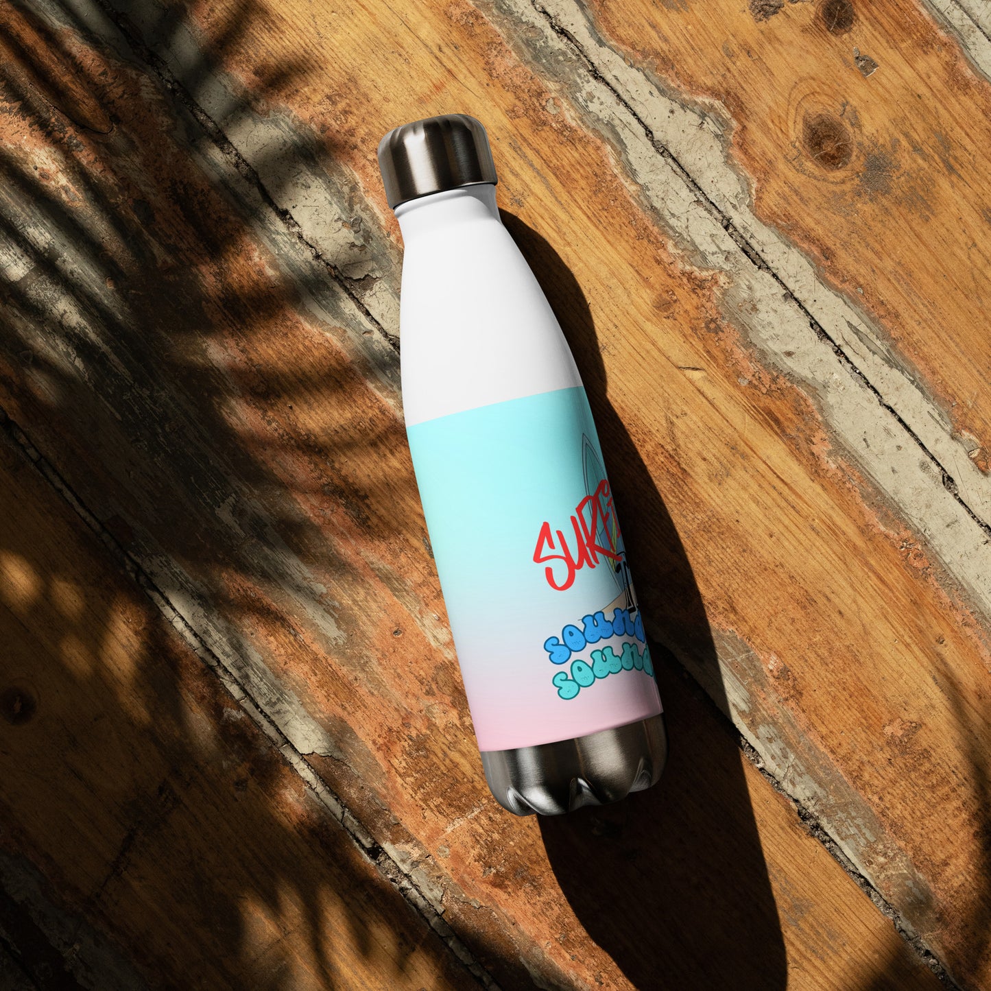 Surfin' The Soundwaves Voice Over: Reusable Stainless Steel Water Bottle