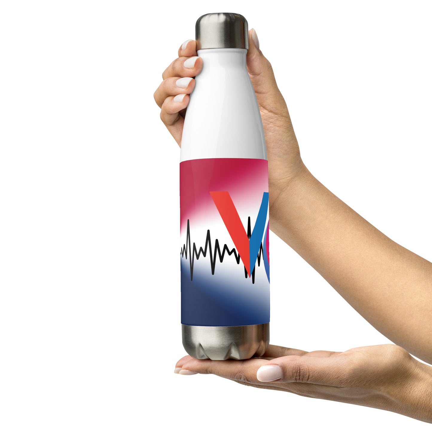 Red White Blue: VO: Reusable Stainless Steel Water Bottle