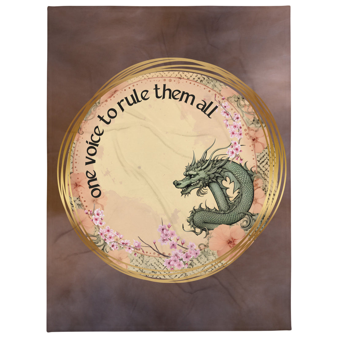 One Voice To Rule Them All: Dragon Cherry Blossom Style Throw Blanket