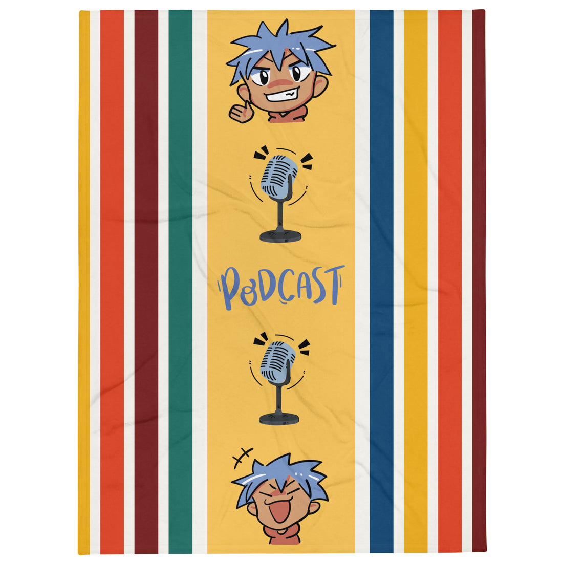 Voice Actor Boy: Stripe Style Booth Throw Blanket