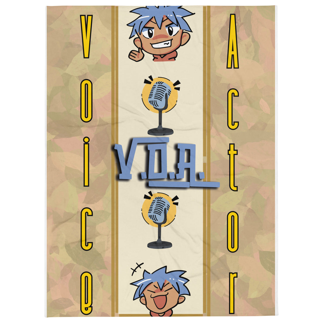 Voice Actor Boy: Stripe Style Booth Throw Blanket