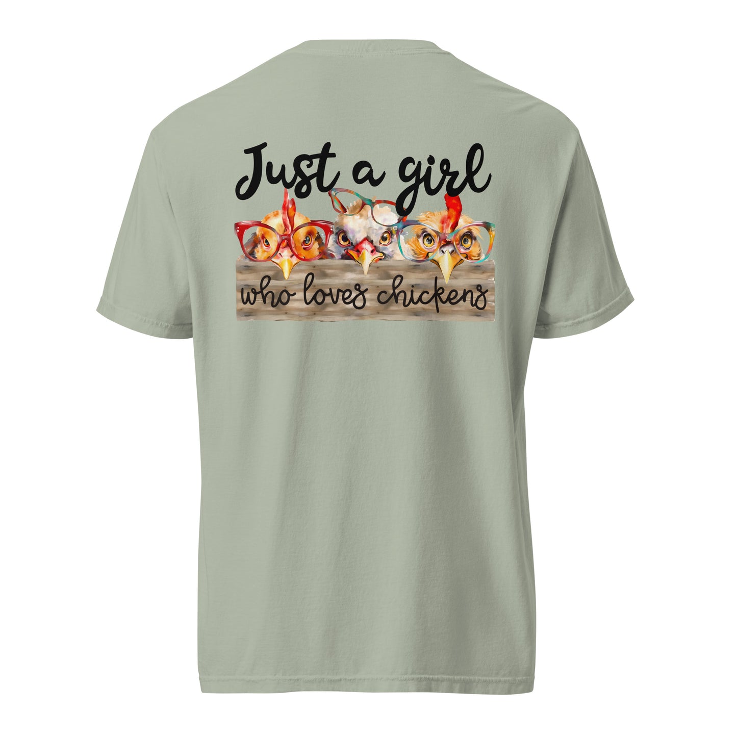 Cute Country Girl Fun Chickens: Unisex Comfort Wear/Colors Heavyweight T-Shirt