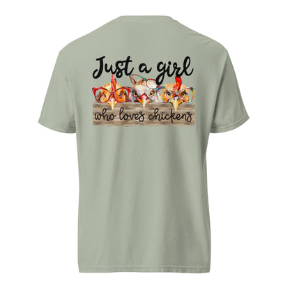 Cute Country Girl Fun Chickens: Unisex Comfort Wear/Colors Heavyweight T-Shirt