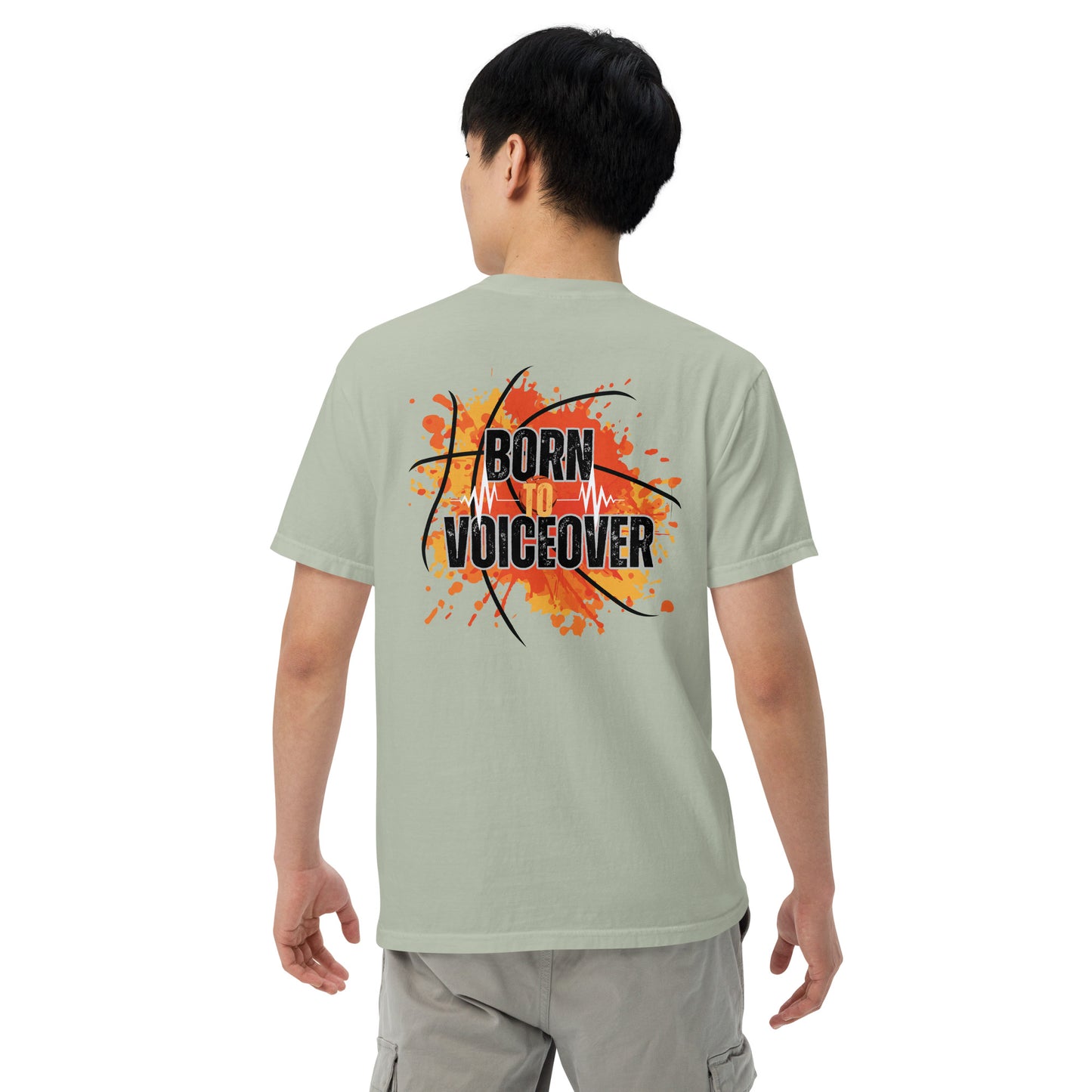 SOTVO Booth Wear: Born To Voiceover Basketball: Unisex Comfort Wear/Colors Heavyweight T-Shirt