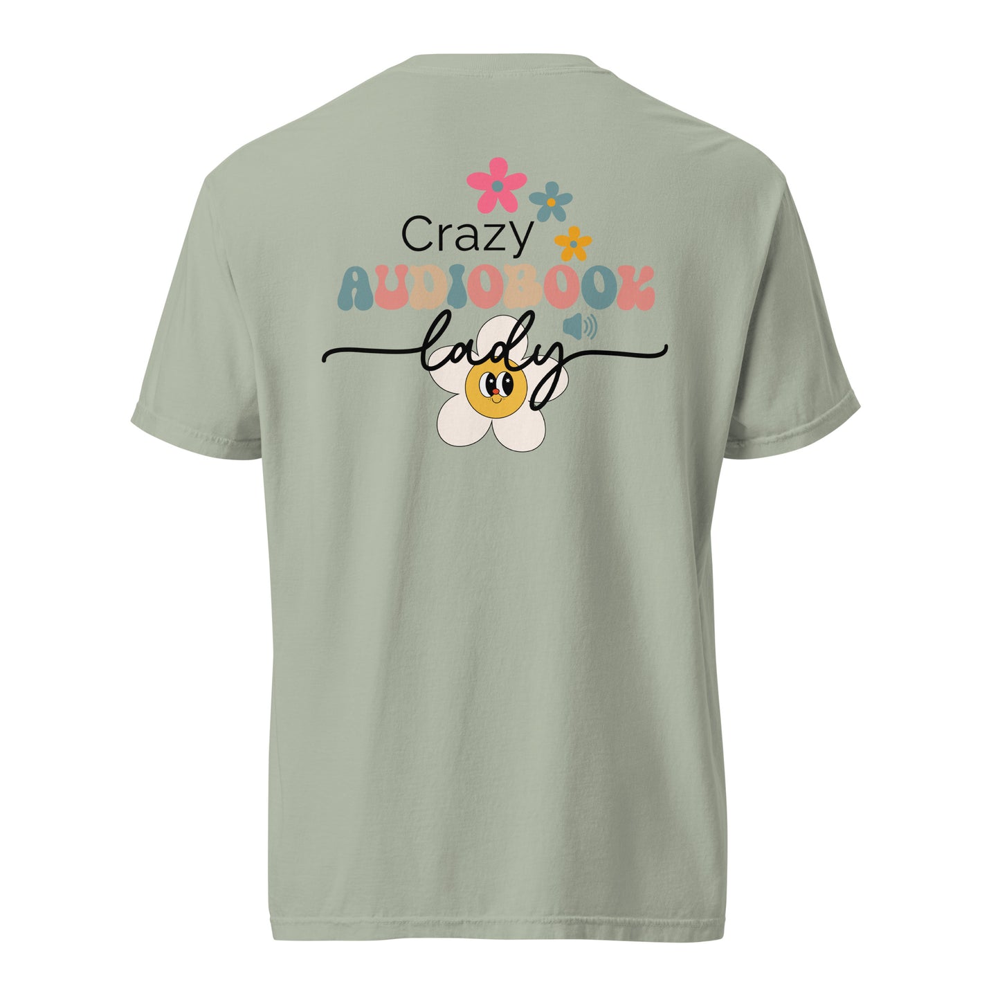 SOTVO Booth Wear: Crazy Audiobook Lady: Unisex Comfort Wear/Colors Heavyweight T-Shirt